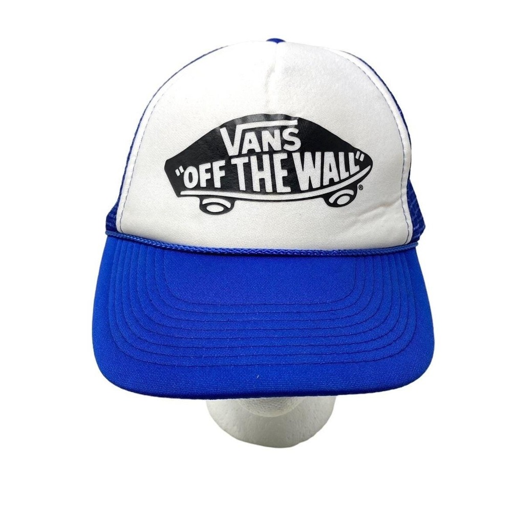 VANS  ' OFF THE WALL ' Blue White Mesh Trucker Hat Snapback by Otto Collection